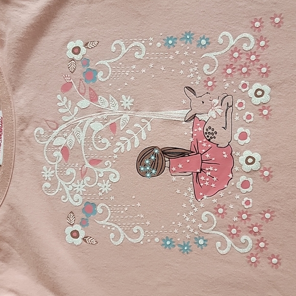 Hanna Andersson Blush with Sparkle Trim Tee - Picture 3 of 8